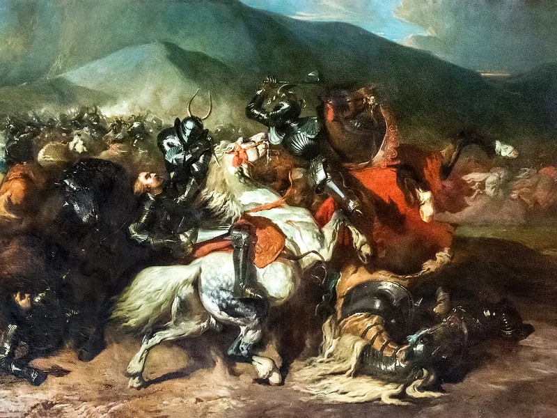 1810-Alfred de Dreux - La battaglia di Baugé del 1839 - Museo di Belle Arti di Narbonne